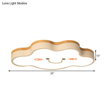 DecorBites™ DecorBites™ Smiling Cloud LED Ceiling Lamp for Kids' Bedrooms- White Acrylic Cartoon Design