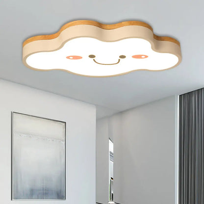 DecorBites™ DecorBites™ Smiling Cloud LED Ceiling Mount Lamp - Acrylic Cartoon Light Fixture for Kid's Bedrooms in White