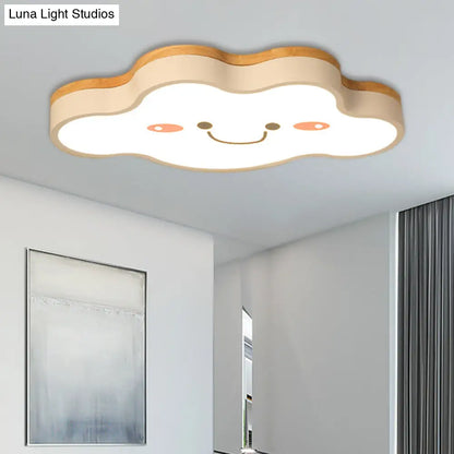 DecorBites™ DecorBites™ Smiling Cloud LED Ceiling Mount Lamp - Acrylic Cartoon Light Fixture for Kid's Bedrooms in White