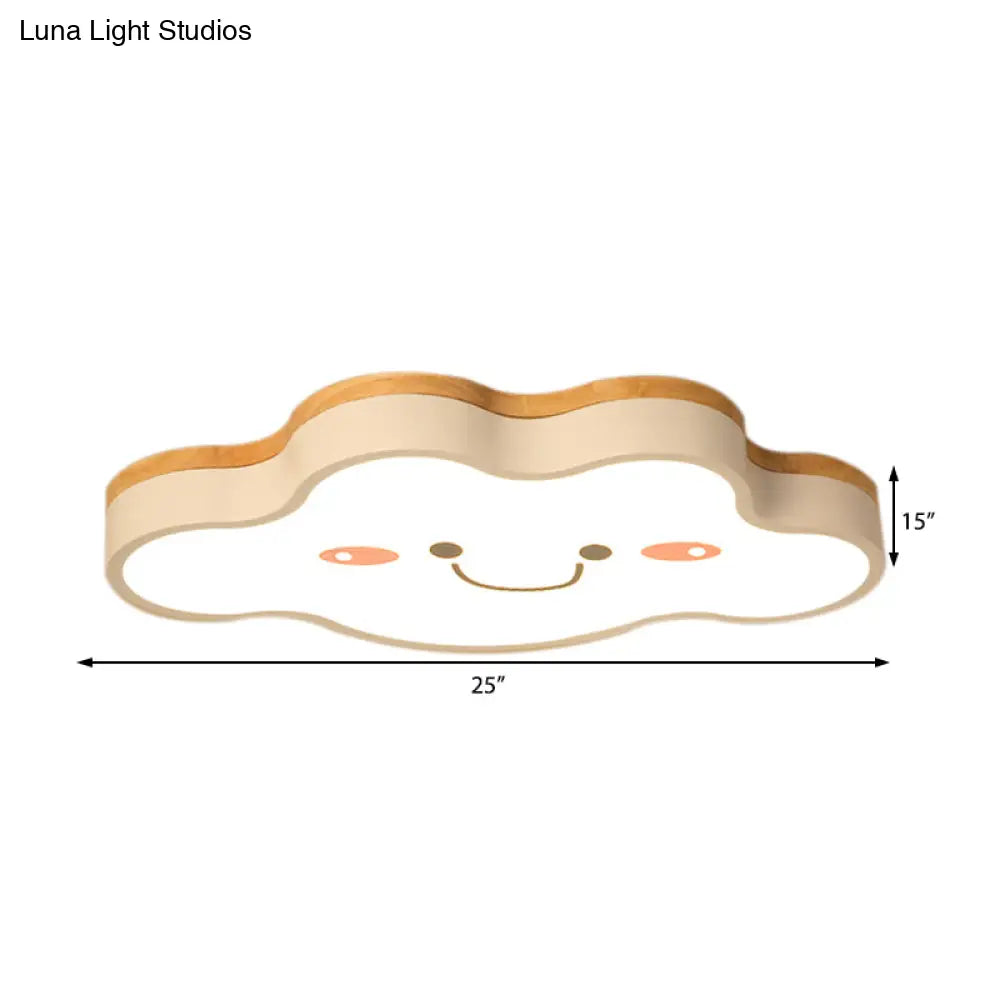 DecorBites™ DecorBites™ Smiling Cloud LED Ceiling Mount Lamp - Acrylic Cartoon Light Fixture for Kid's Bedrooms in White