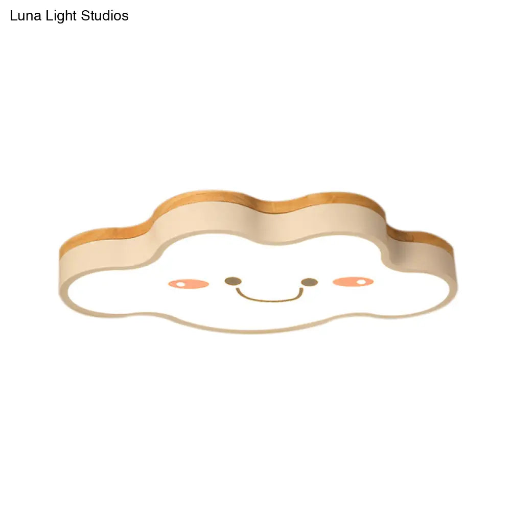 DecorBites™ DecorBites™ Smiling Cloud LED Ceiling Mount Lamp - Acrylic Cartoon Light Fixture for Kid's Bedrooms in White
