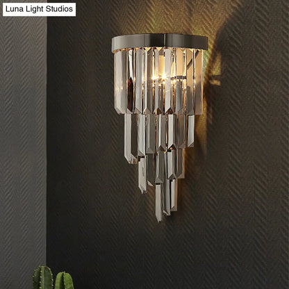DecorBites™ DecorBites™ Smoke Gray Crystal Rod Wall Sconce with 2 Lights and 4 Tiers