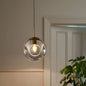 Smoke Gray Dimpled Glass Globe Pendant Light - Simple Style Hanging Lamp Kit