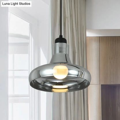 Smoke Gray Glass Industrial Pendant Lamp for Bedroom