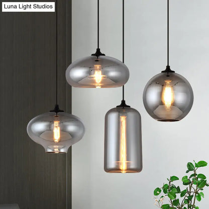 Smoke Gray Glass Mini Pendant Light - Modern Ceiling Hanging Light for Bar & Cafe