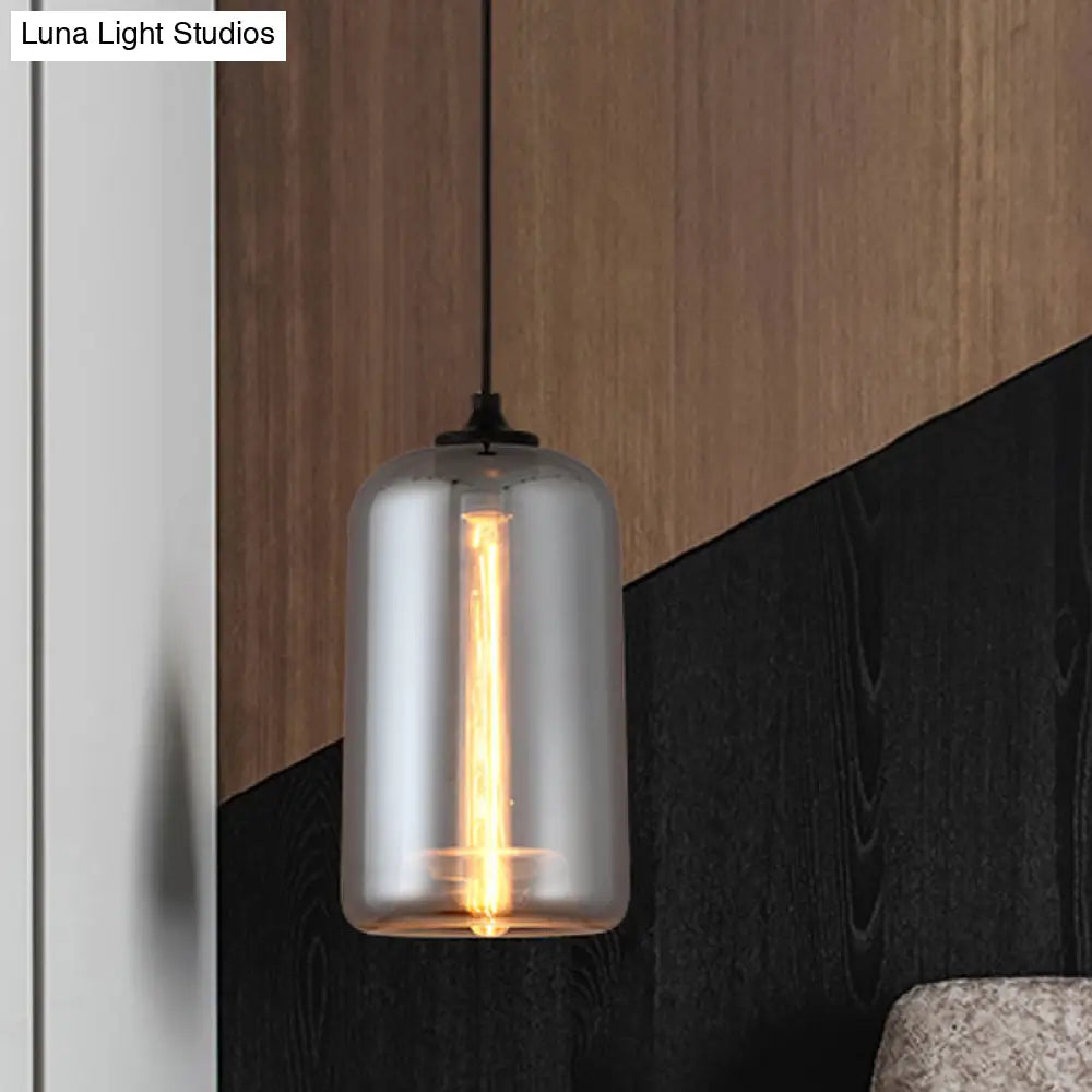 Smoke Gray Glass Mini Pendant Light - Modern Ceiling Hanging Light for Bar & Cafe