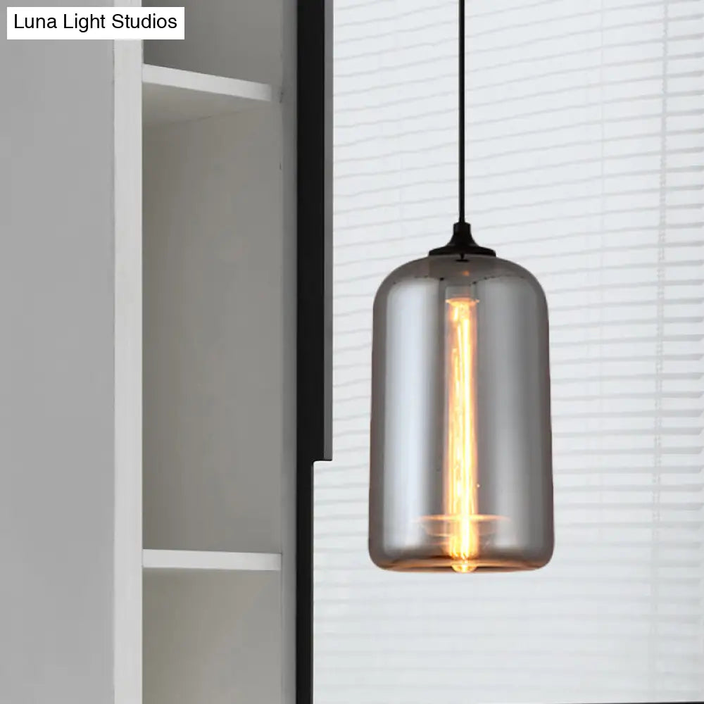 Smoke Gray Glass Mini Pendant Light - Modern Ceiling Hanging Light for Bar & Cafe