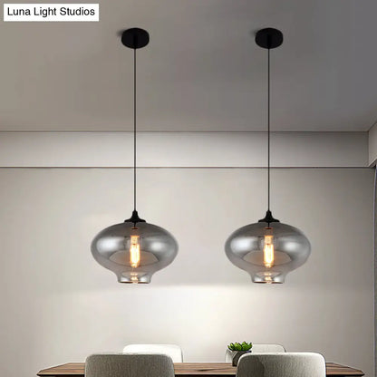 Smoke Gray Glass Mini Pendant Light - Modern Ceiling Hanging Light for Bar & Cafe