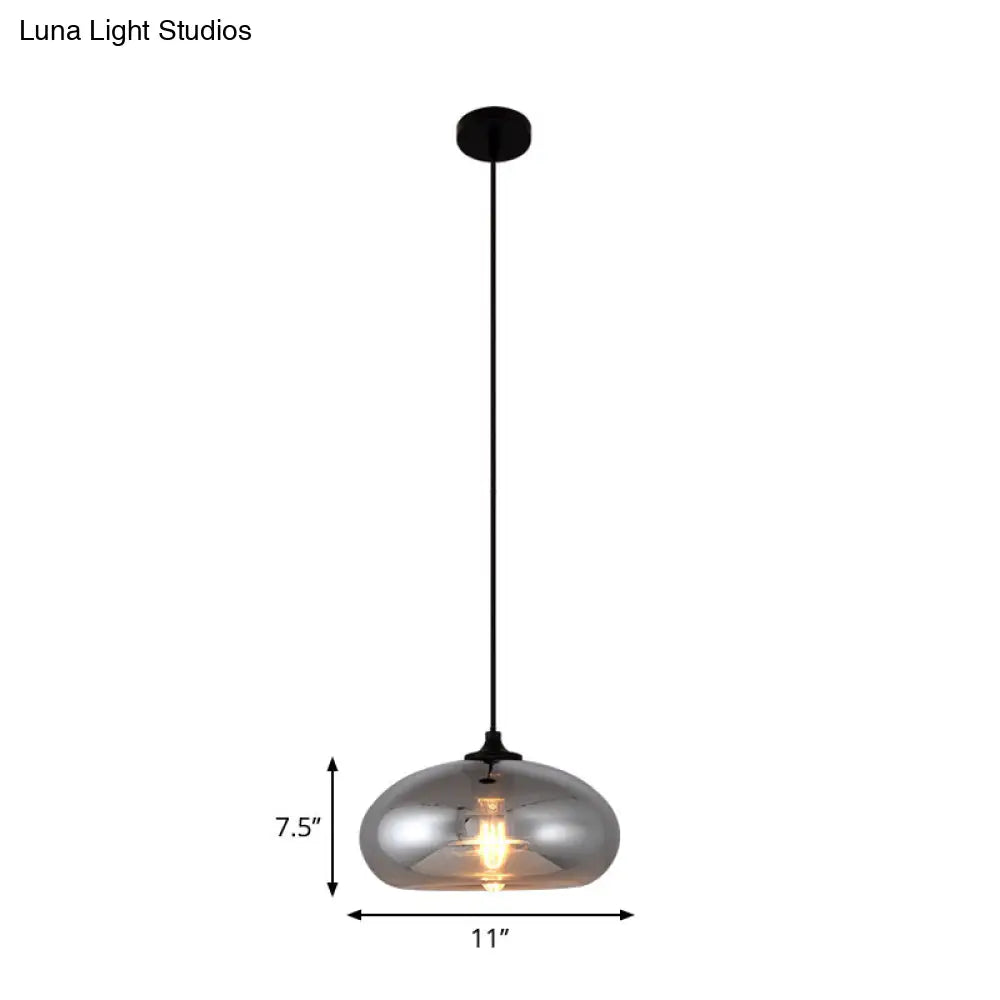 Smoke Gray Glass Mini Pendant Light - Modern Ceiling Hanging Light for Bar & Cafe