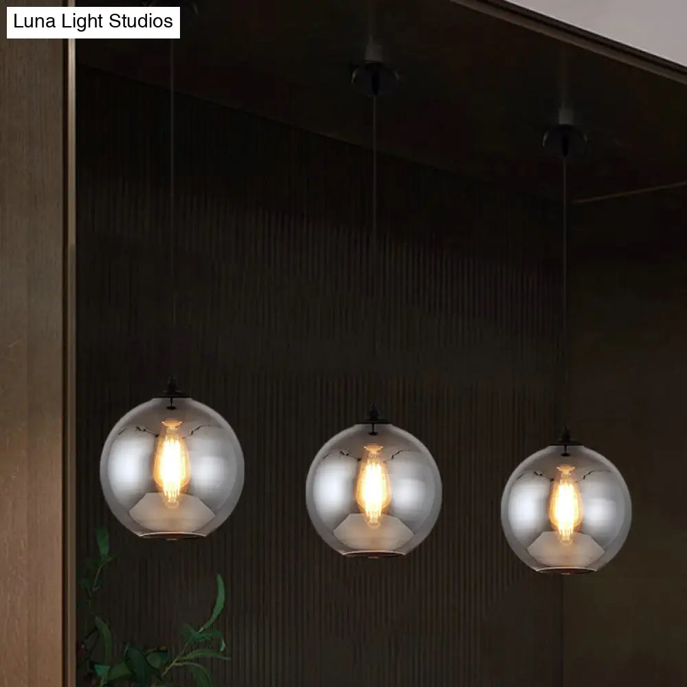 Smoke Gray Glass Mini Pendant Light - Modern Ceiling Hanging Light for Bar & Cafe