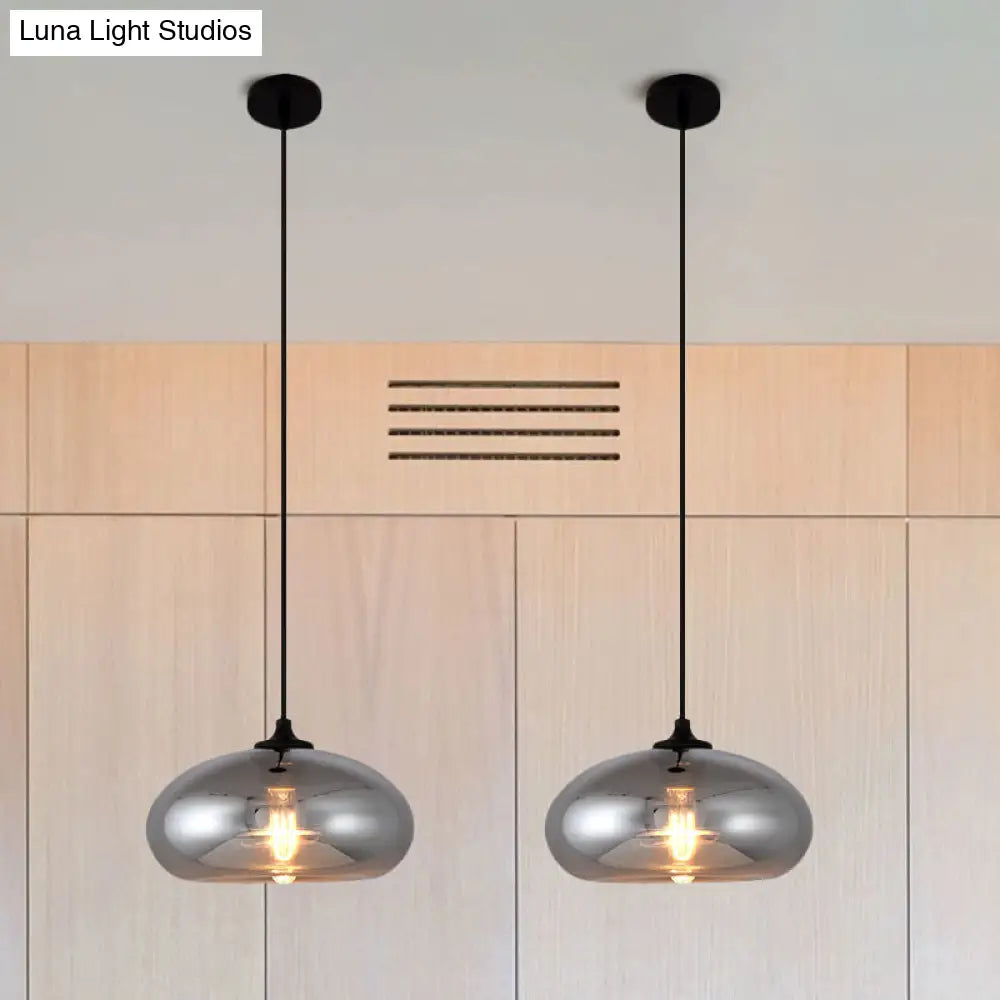 Smoke Gray Glass Mini Pendant Light - Modern Ceiling Hanging Light for Bar & Cafe