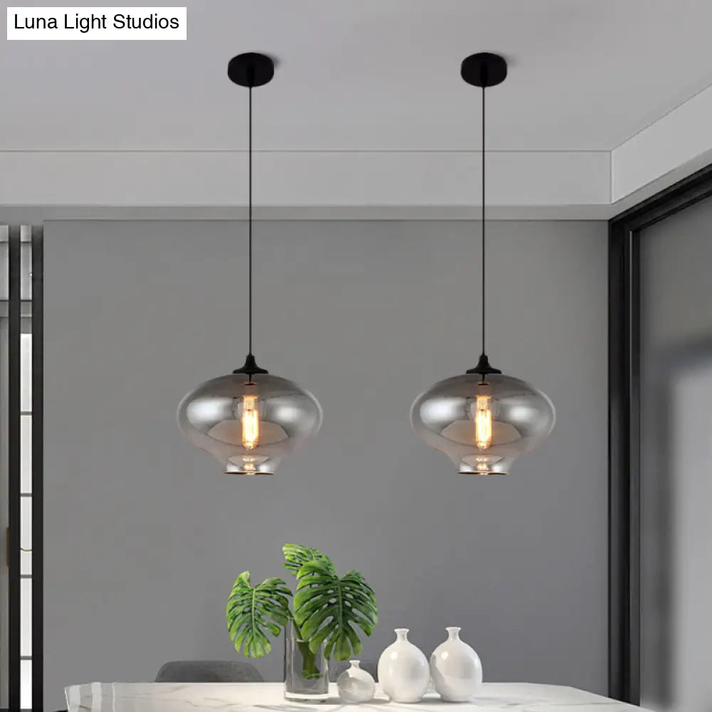 Smoke Gray Glass Mini Pendant Light - Modern Ceiling Hanging Light for Bar & Cafe