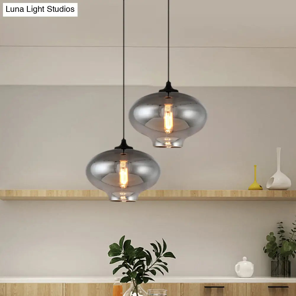 Smoke Gray Glass Mini Pendant Light - Modern Ceiling Hanging Light for Bar & Cafe