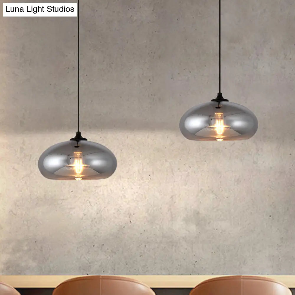 Smoke Gray Glass Mini Pendant Light - Modern Ceiling Hanging Light for Bar & Cafe