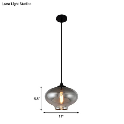 Smoke Gray Glass Mini Pendant Light - Modern Ceiling Hanging Light for Bar & Cafe