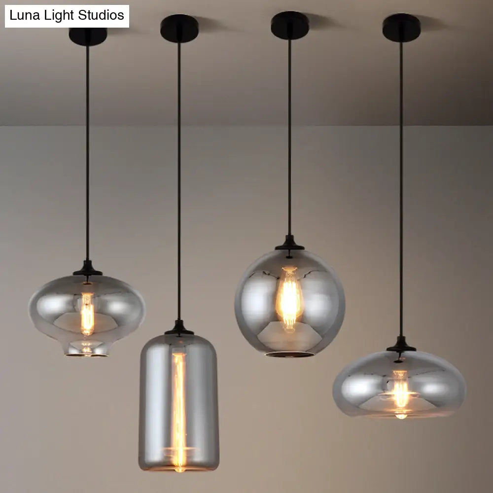 Smoke Gray Glass Mini Pendant Light - Modern Ceiling Hanging Light for Bar & Cafe