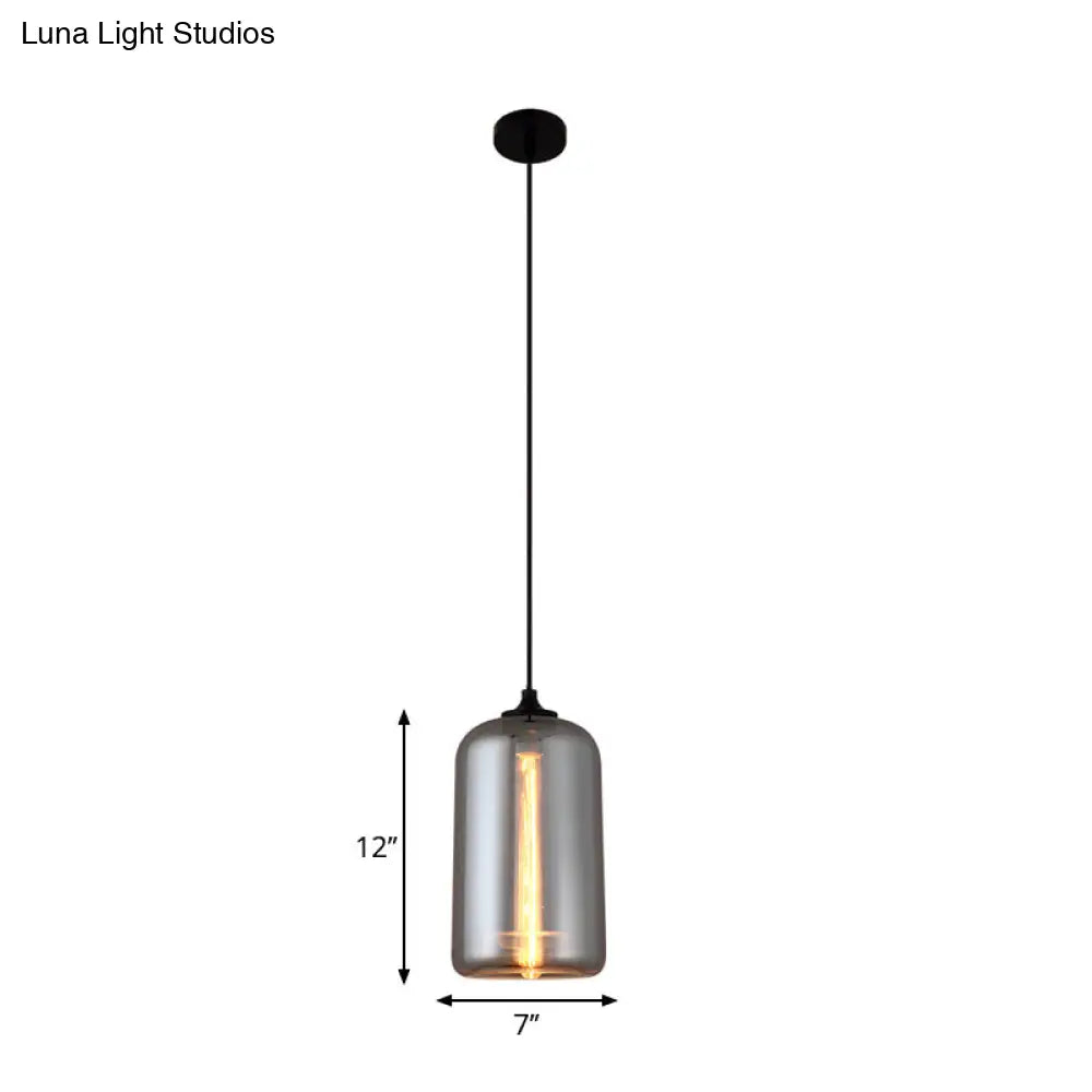 Smoke Gray Glass Mini Pendant Light - Modern Ceiling Hanging Light for Bar & Cafe