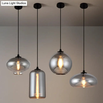 Smoke Gray Glass Mini Pendant Light - Modern Ceiling Hanging Light for Bar & Cafe