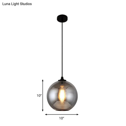 Smoke Gray Glass Mini Pendant Light - Modern Ceiling Hanging Light for Bar & Cafe