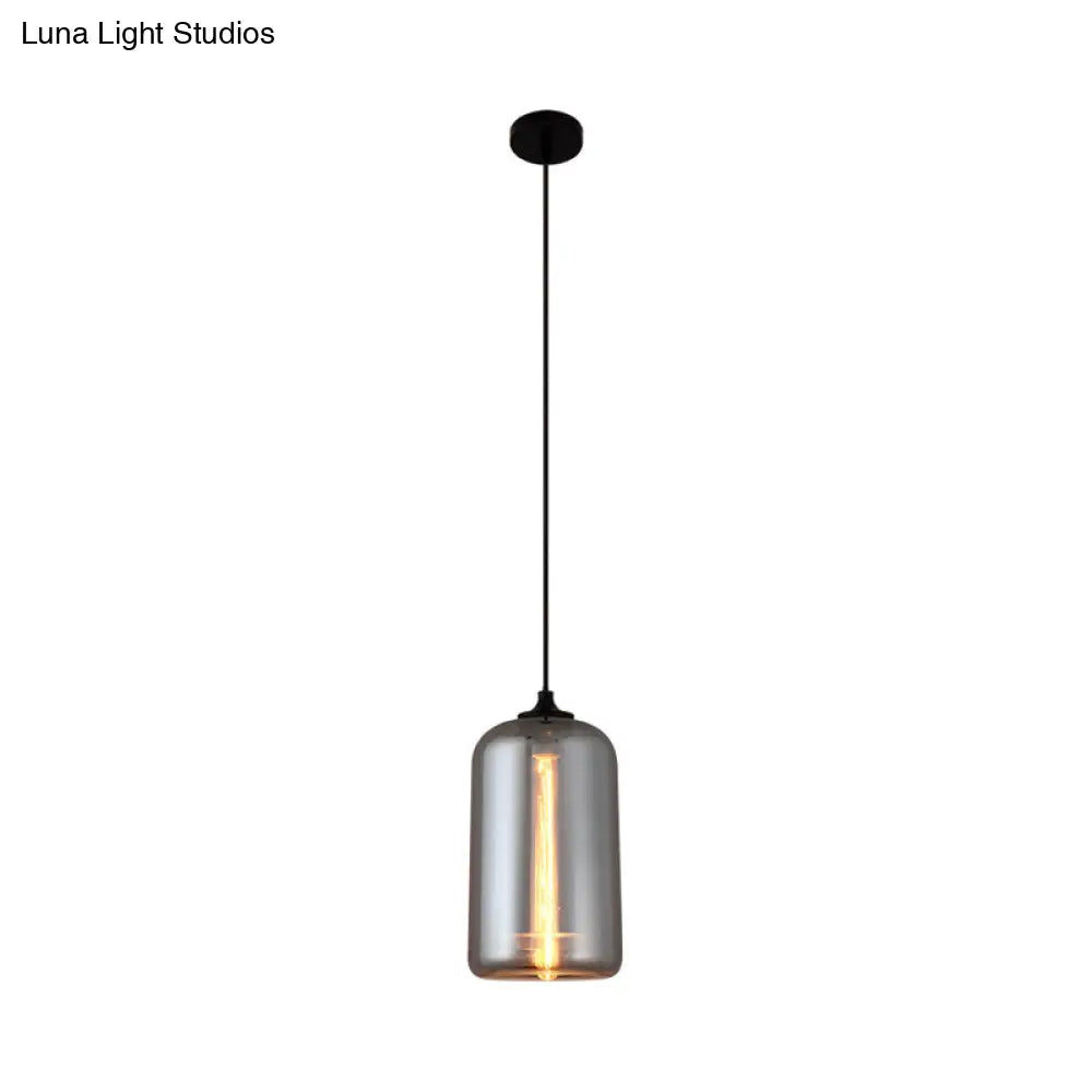 Smoke Gray Glass Mini Pendant Light - Modern Ceiling Hanging Light for Bar & Cafe