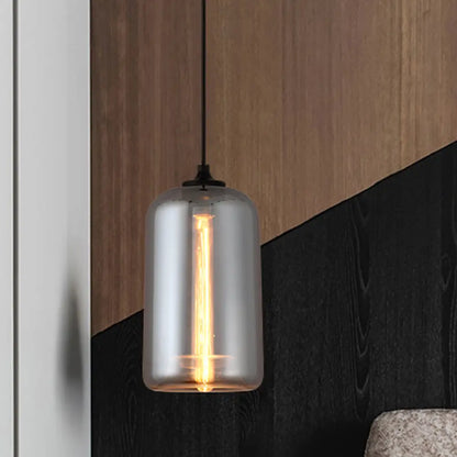 Smoke Gray Glass Mini Pendant Light - Modern Ceiling Hanging Light for Bar & Cafe