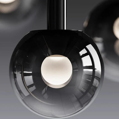 Smoke Gray Glass Multi-Light Staircase Pendant Light