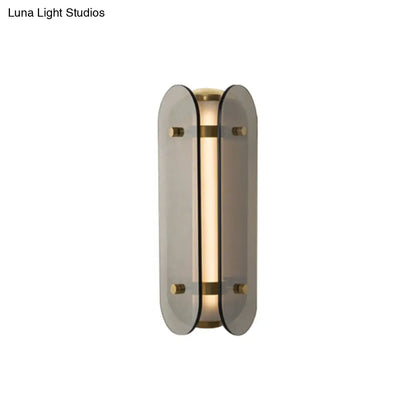 DecorBites™ DecorBites™ Smoke Gray Glass Pill Capsule Bedside Sconce - Minimalist 1-Bulb Wall Mounted Lamp