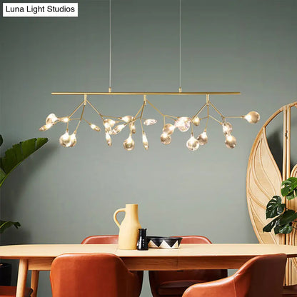 مصباح معلق على شكل يراعة زجاجية رمادية دخانية من ديكوربايتس™ - وحدة إضاءة جزيرة بـ 27 ضوءًا لغرفة الطعام