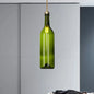 Smoke Grey/Green Industrial Wine Bottle Hanging Lamp - Adjustable Cord Pendant Light