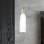 Smoke Grey/Green Industrial Wine Bottle Hanging Lamp - Adjustable Cord Pendant Light