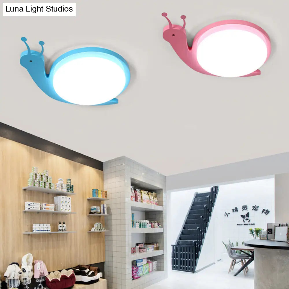 DecorBites™ DecorBites™ Snail Shaped Baby Bedroom Flush Ceiling Light - Metal & Acrylic Cartoon Design