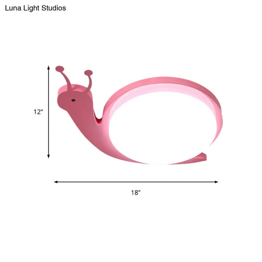 DecorBites™ DecorBites™ Snail Shaped Baby Bedroom Flush Ceiling Light - Metal & Acrylic Cartoon Design