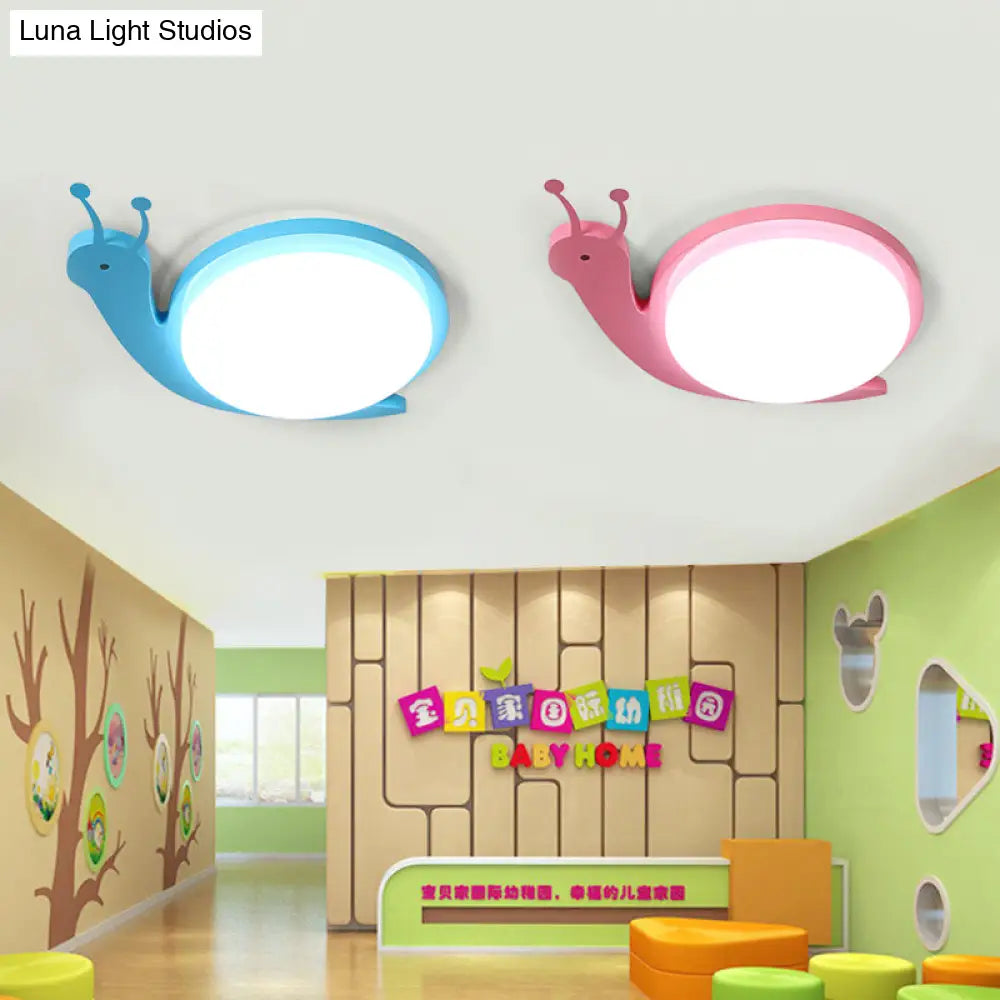 DecorBites™ DecorBites™ Snail Shaped Baby Bedroom Flush Ceiling Light - Metal & Acrylic Cartoon Design