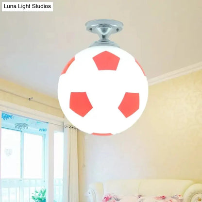DecorBites™ DecorBites™ Soccer Shape Boys Bedroom Ceiling Light Fixture - Acrylic Sport Style Mount
