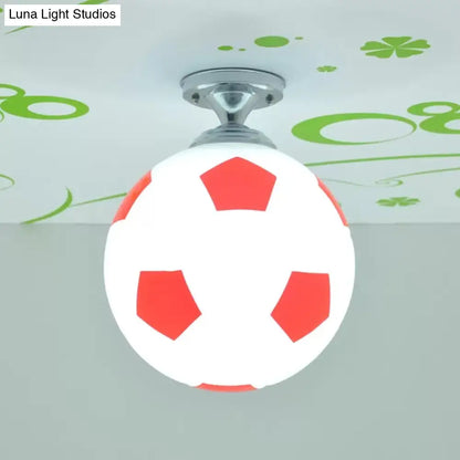 DecorBites™ DecorBites™ Soccer Shape Boys Bedroom Ceiling Light Fixture - Acrylic Sport Style Mount