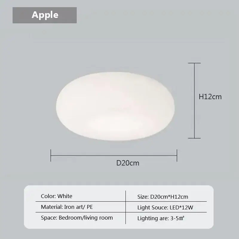 White oval-shaped led pendant light with matte iron art and pe finish from decorbites cream apple collection