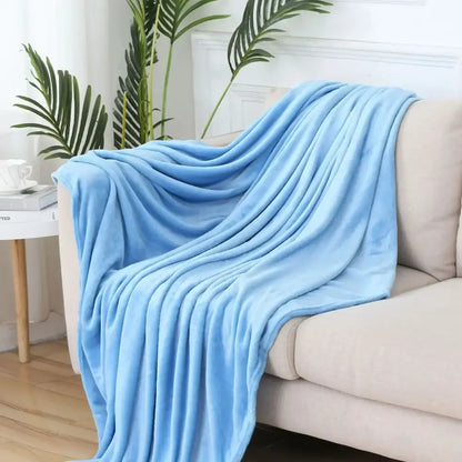 Soft gray cozy flannel warm blanket draped over beige sofa showcasing cozy flannel warm plush shawl decorbites decor