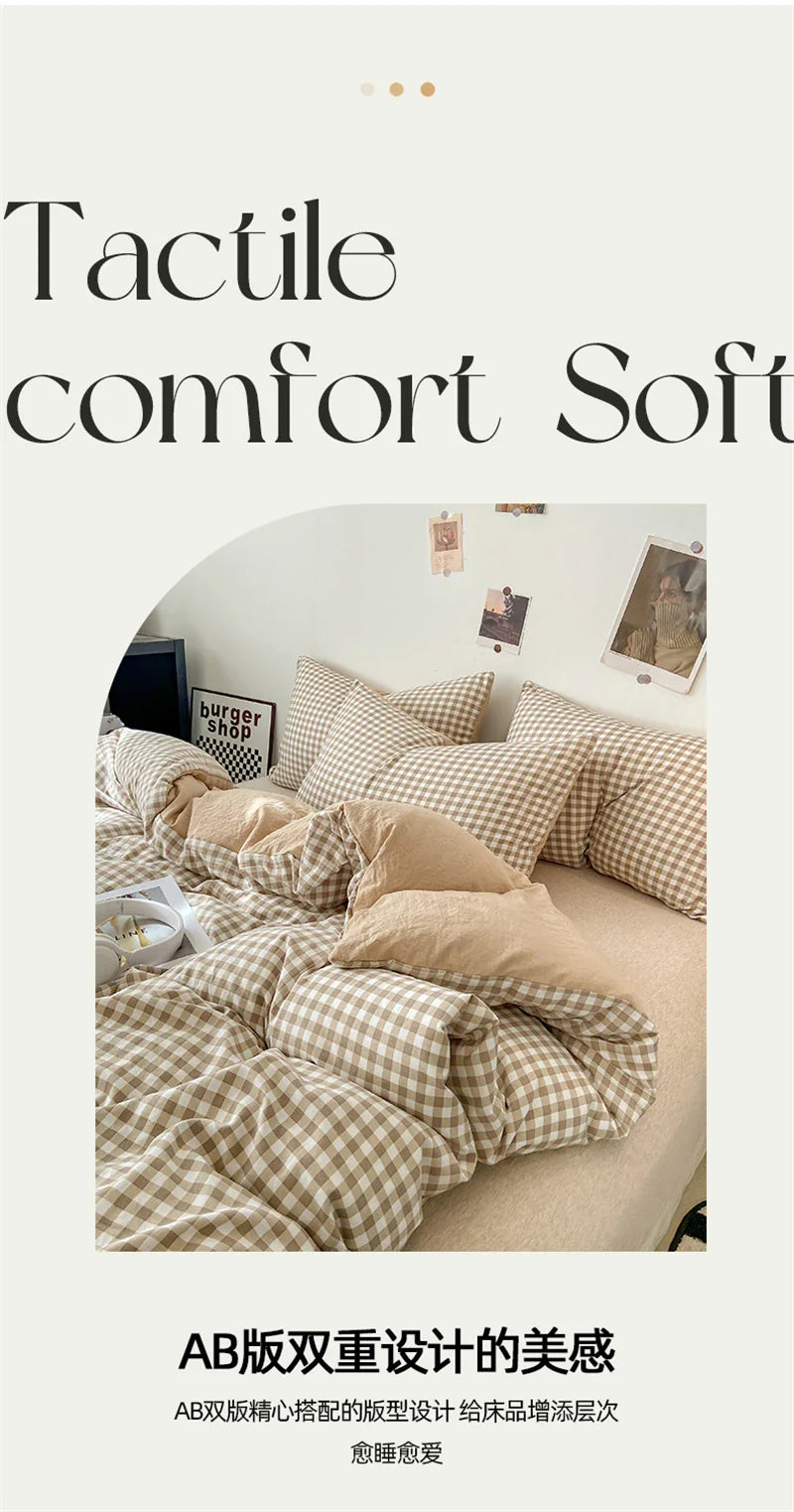 Soft Japanese Style Duvet Cover Set
