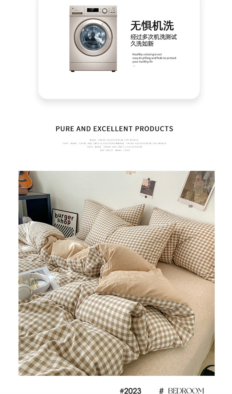 Soft Japanese Style Duvet Cover Set