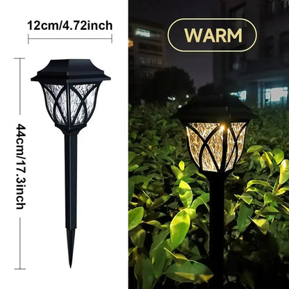 Solar Lawn Lights Set for Outdoor Garden - Warm light-2pcs