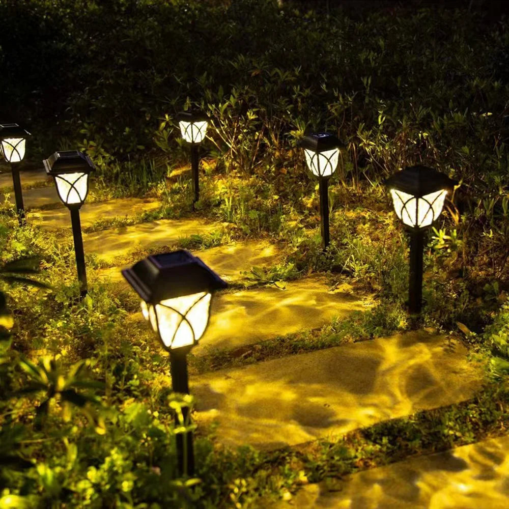 Solar Lawn Lights Set for Outdoor Garden - Warm light-2pcs