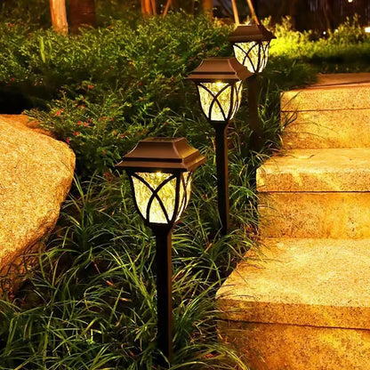 Solar Lawn Lights Set for Outdoor Garden - Warm light-2pcs