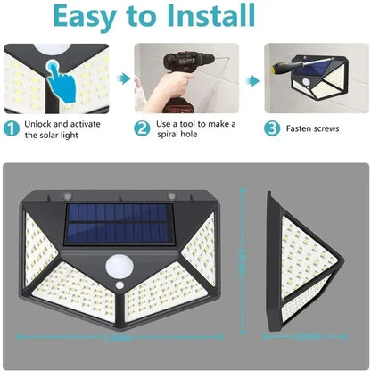 Solar LED Outdoor Lights Set for Garden with Motion Sensor