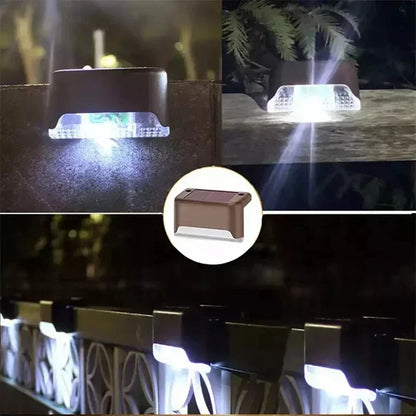 Solar LED Outdoor Stair Lights Set - brown white / 1 pack