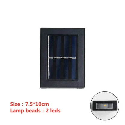 Solar LED Outdoor Wall Light - 2leds 1pcs lamp / Warm Light
