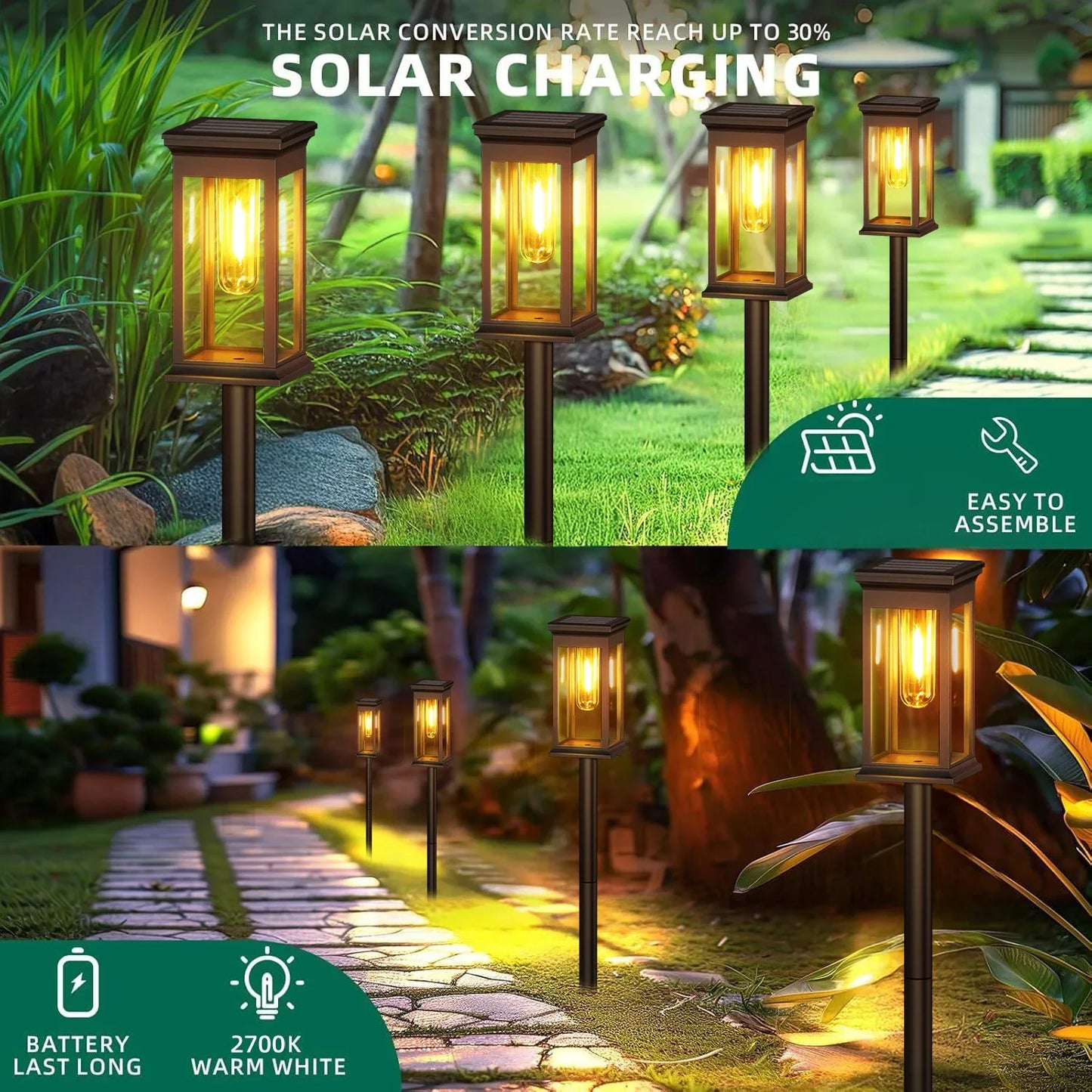 Solar Lights Pack Super Bright 12Hrs