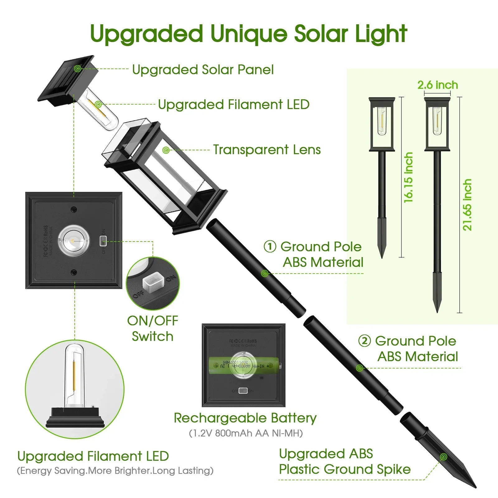 Solar Lights Pack Super Bright 12Hrs