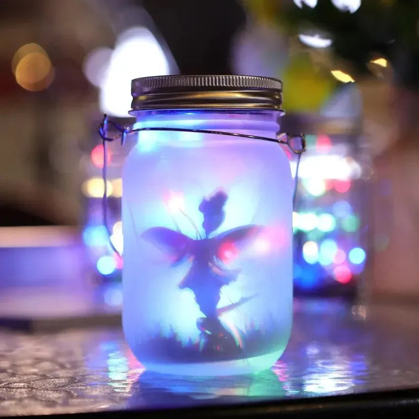 Solar Mason Jar Fairy Lights for Garden Decoration - 1pc Multi-Color