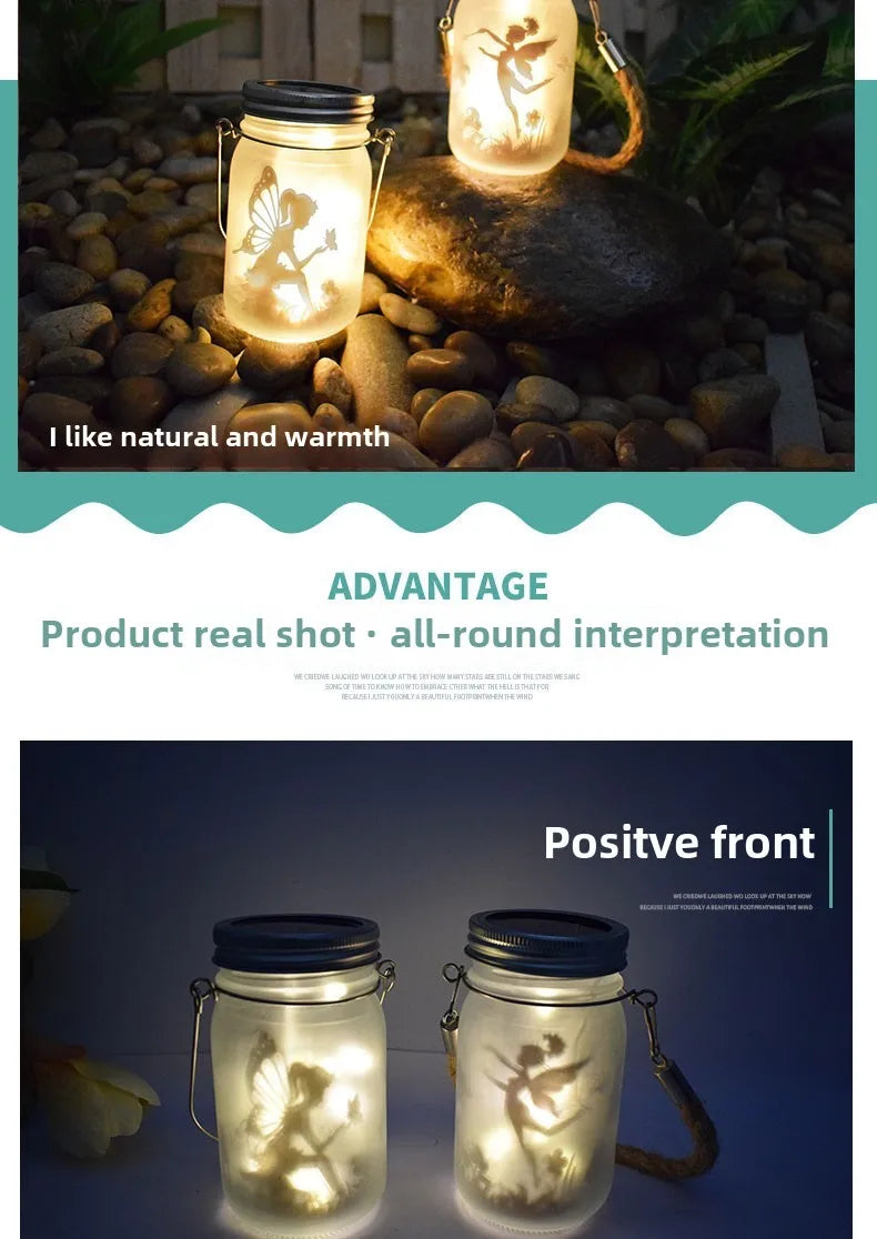 Solar Mason Jar Fairy Lights for Garden Decoration