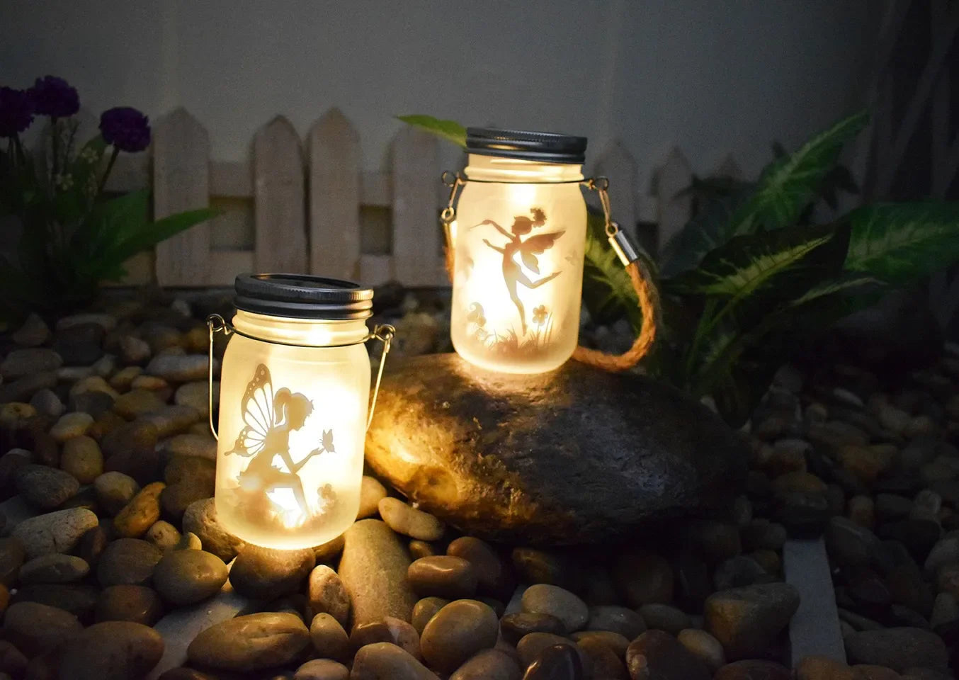 Solar Mason Jar Fairy Lights for Garden Decoration